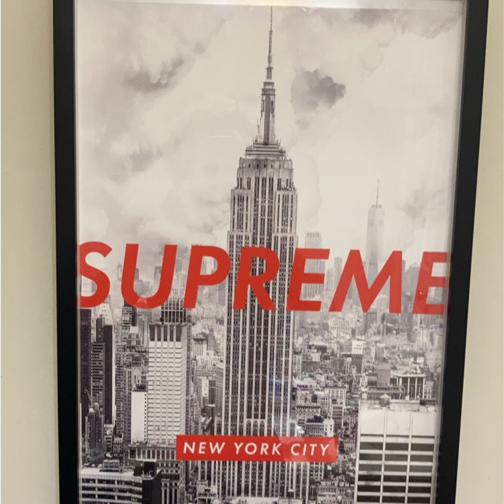 Supreme New York City Art Print - Black and Red